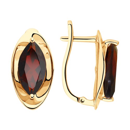

Серьги из золота TEO MAORI 8725842, гранат, 8725842