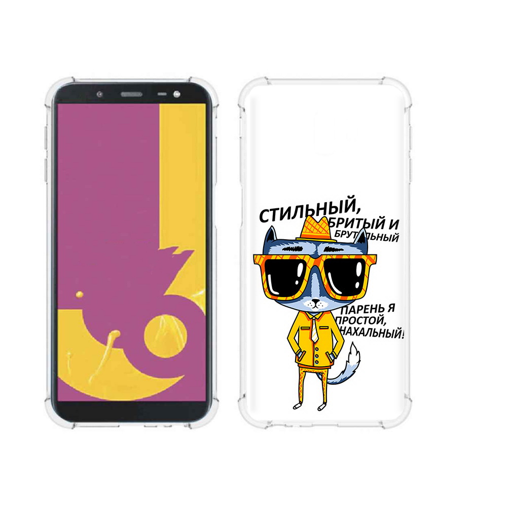 

Чехол MyPads Tocco для Samsung Galaxy J6+ (2018) стильный кот (PT119175.557.625), Прозрачный, Tocco