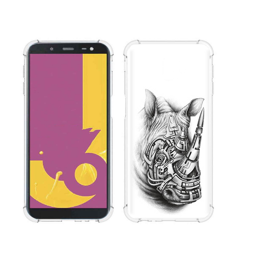 

Чехол MyPads Tocco для Samsung Galaxy J6+ (2018) стальной носорог (PT119175.557.620), Прозрачный, Tocco