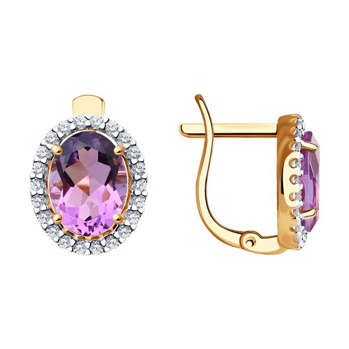

Серьги из золота TEO MAORI 8725271, аметист/фианит, 8725271