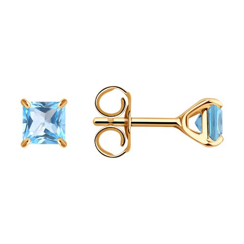 

Серьги пусеты из золота TEO MAORI 837727437, топаз, 837727437
