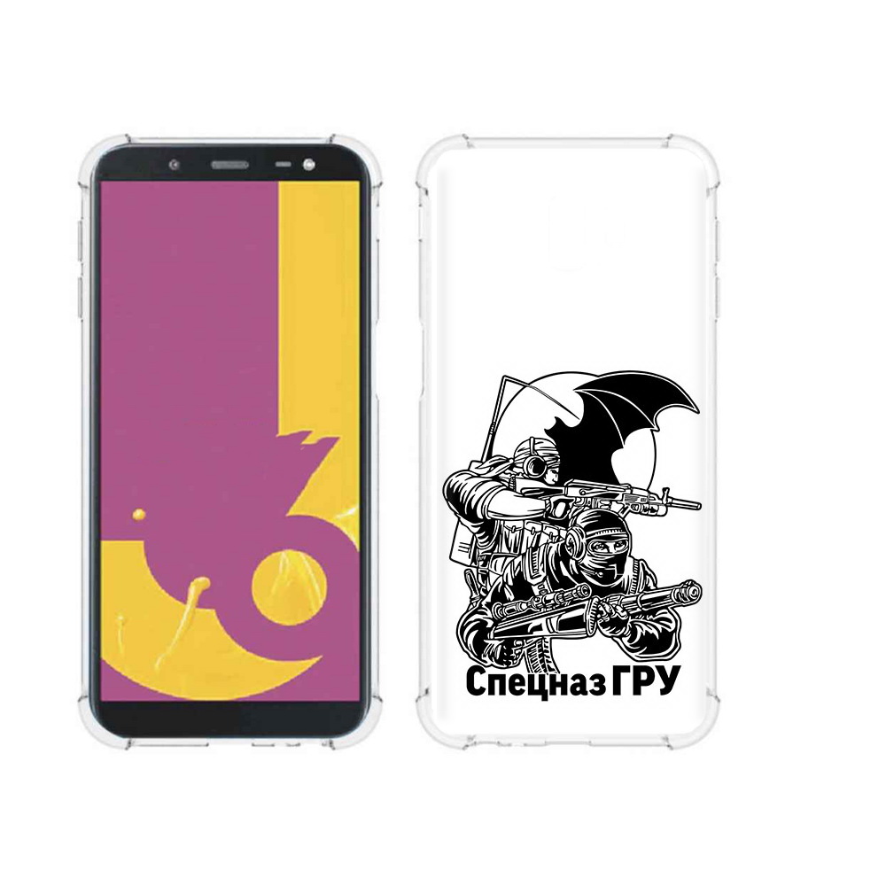 

Чехол MyPads Tocco для Samsung Galaxy J6+ (2018) спецназ гру (PT119175.557.618), Прозрачный, Tocco