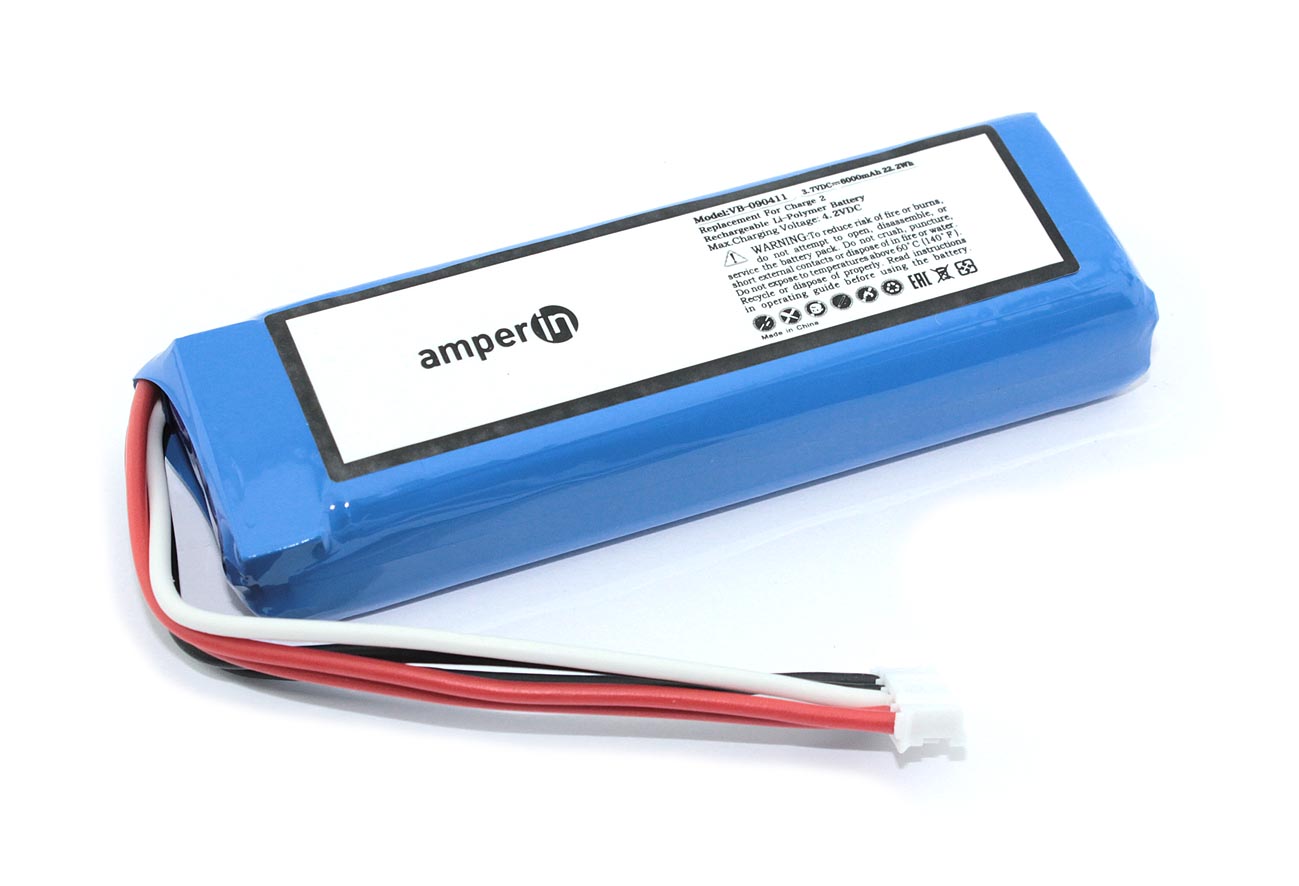 

Аккумуляторная батарея Amperin для JBL Charge 2 3.7V 6000mAh 22.20Wh, Синий, VB-090411