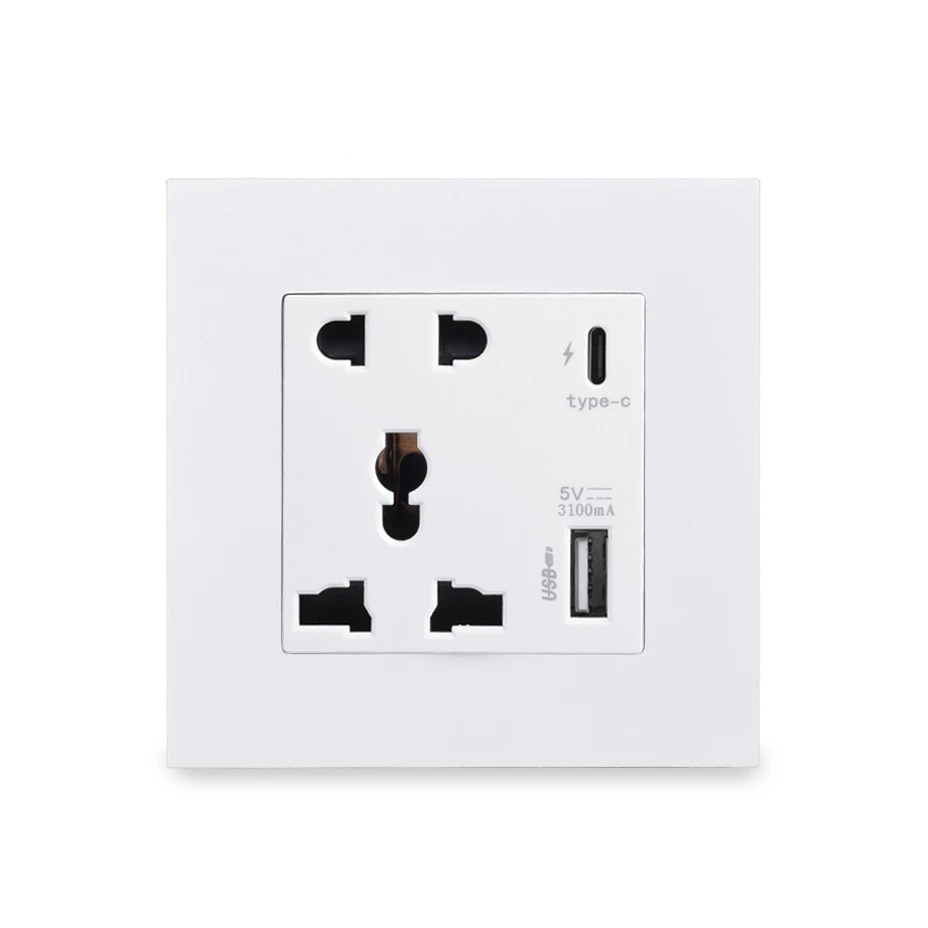 фото Розетка yousmart wall socket 5 pins usb-a type-c white y1-f01