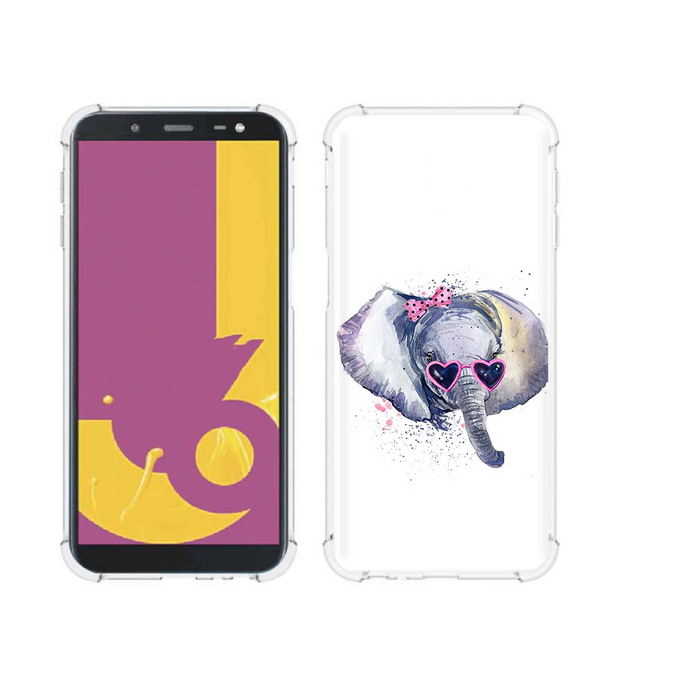 

Чехол MyPads Tocco для Samsung Galaxy J6+ (2018) слоник в очках (PT119175.557.608), Прозрачный, Tocco