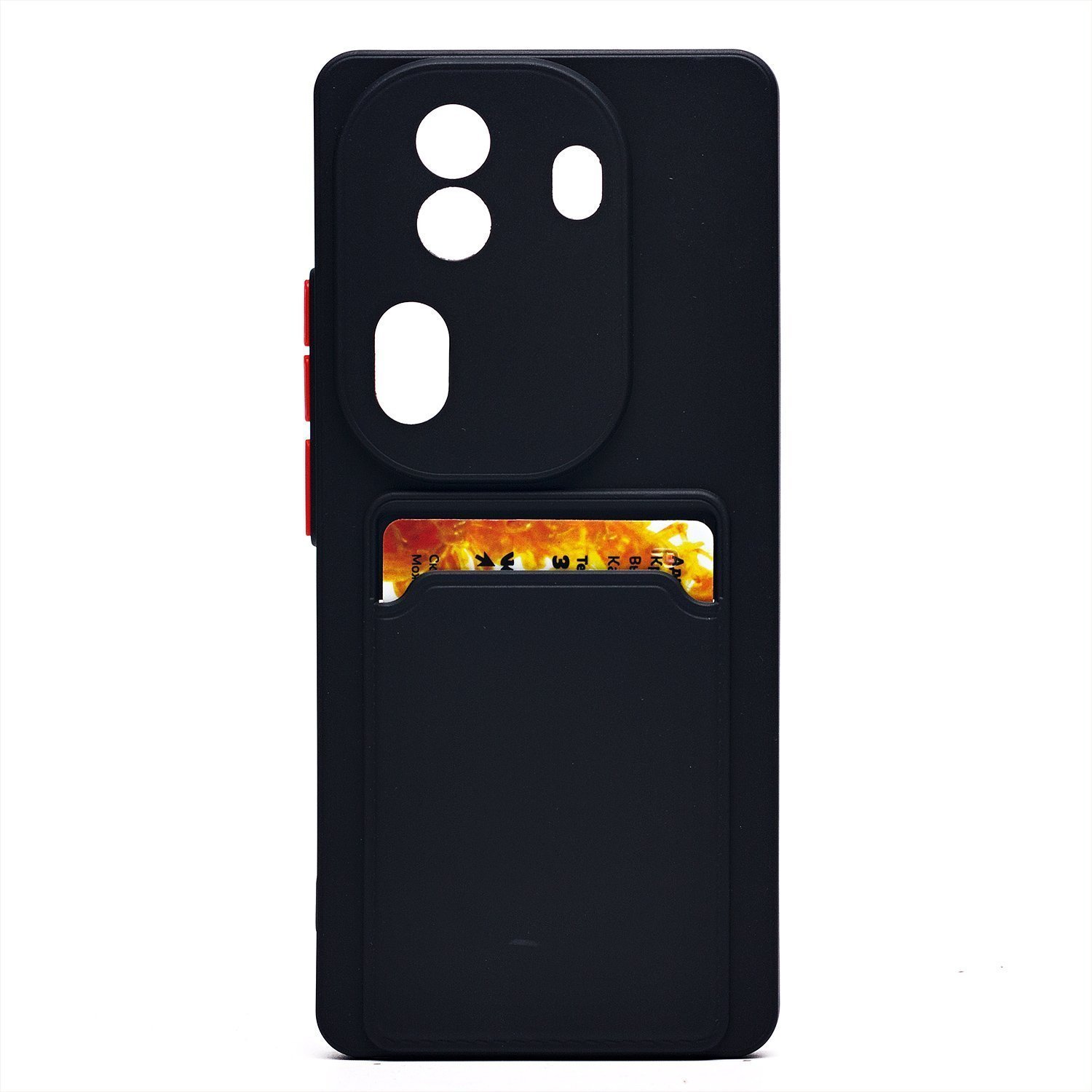 

Чехол Oppo Reno 11 Pro силиконовый с картхолдером 9 <черный>