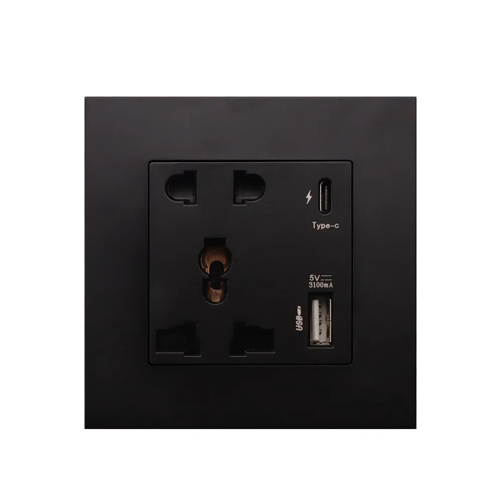 фото Розетка yousmart wall socket 5 pins usb-a type-c black y1-f01