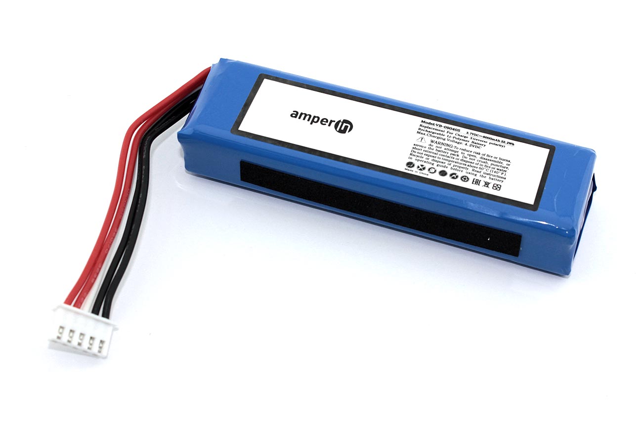 Аккумуляторная батарея Amperin для JBL Charge 3 GSP1029102A 6000mAh 3,7V (обратная поляр.)