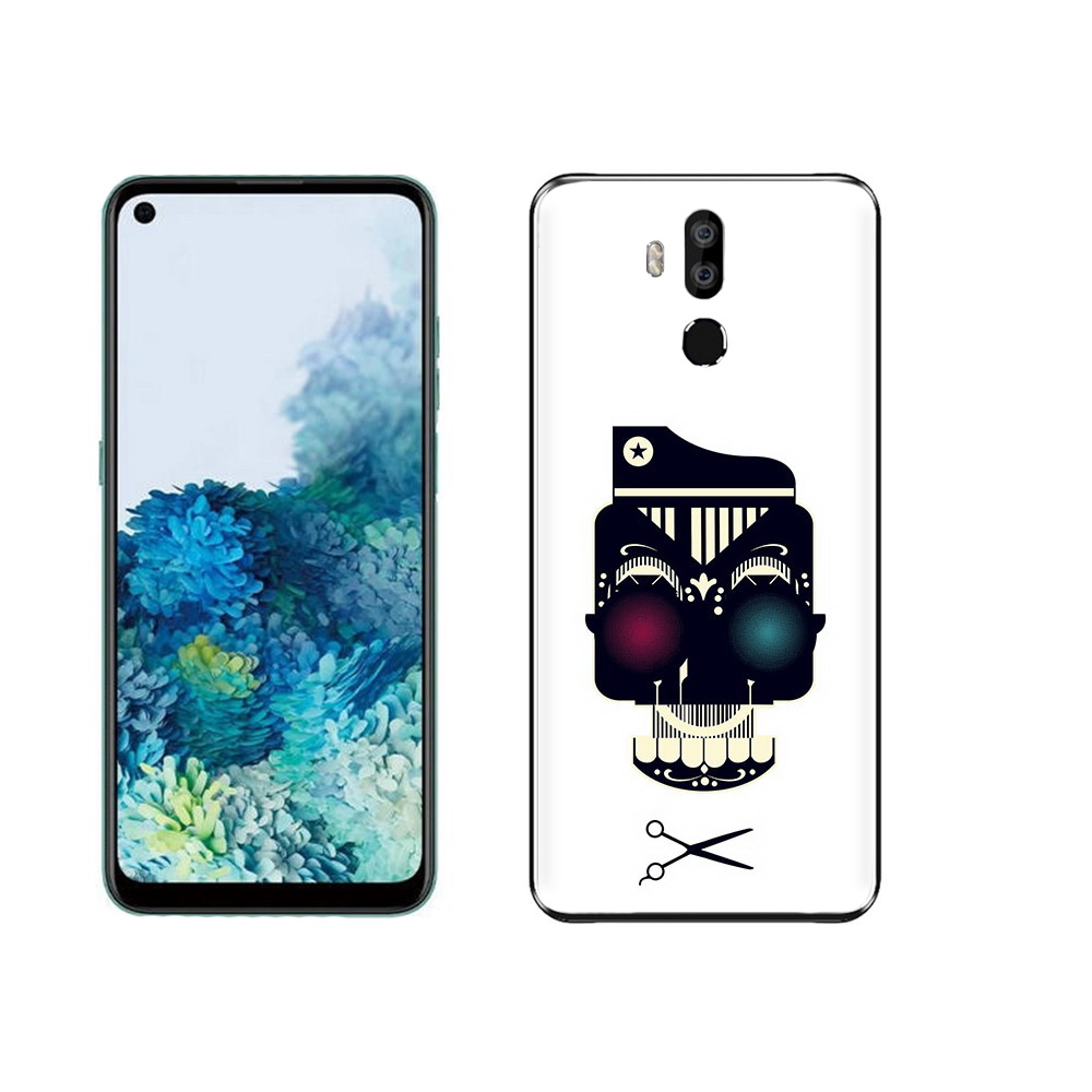 

Чехол MyPads Tocco для Oukitel K9 черно белый скелет с яркими глазами, Прозрачный, Tocco