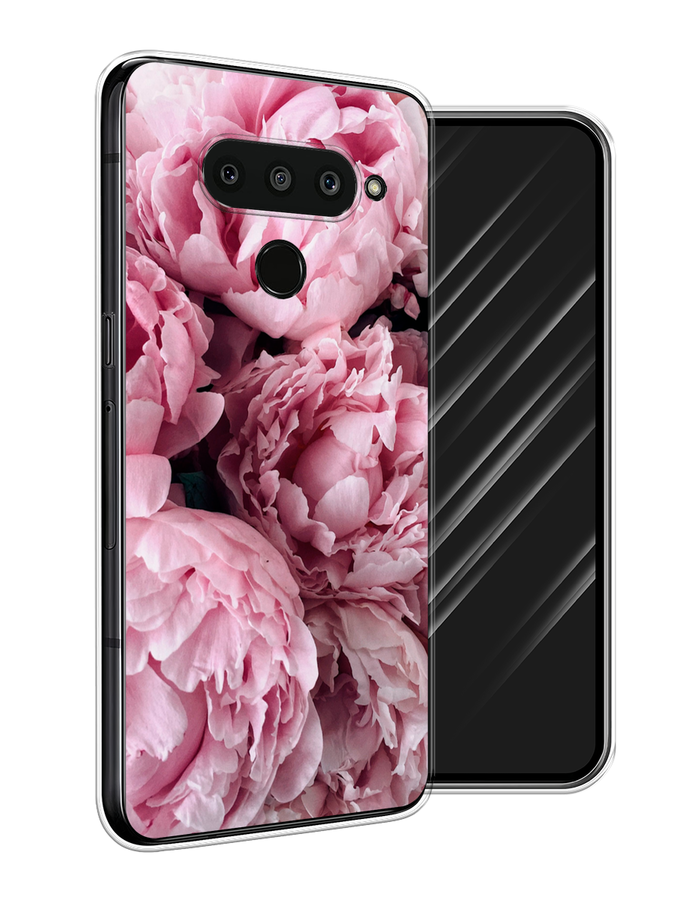 

Чехол Awog на LG V50 ThinQ "Нежные пионы", Розовый;черный;белый, 83850-8