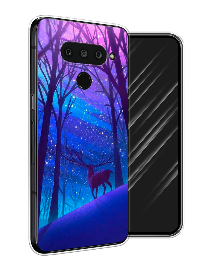 

Чехол Awog на LG V50 ThinQ "Северный олень", Фиолетовый;голубой;синий, 83850-2