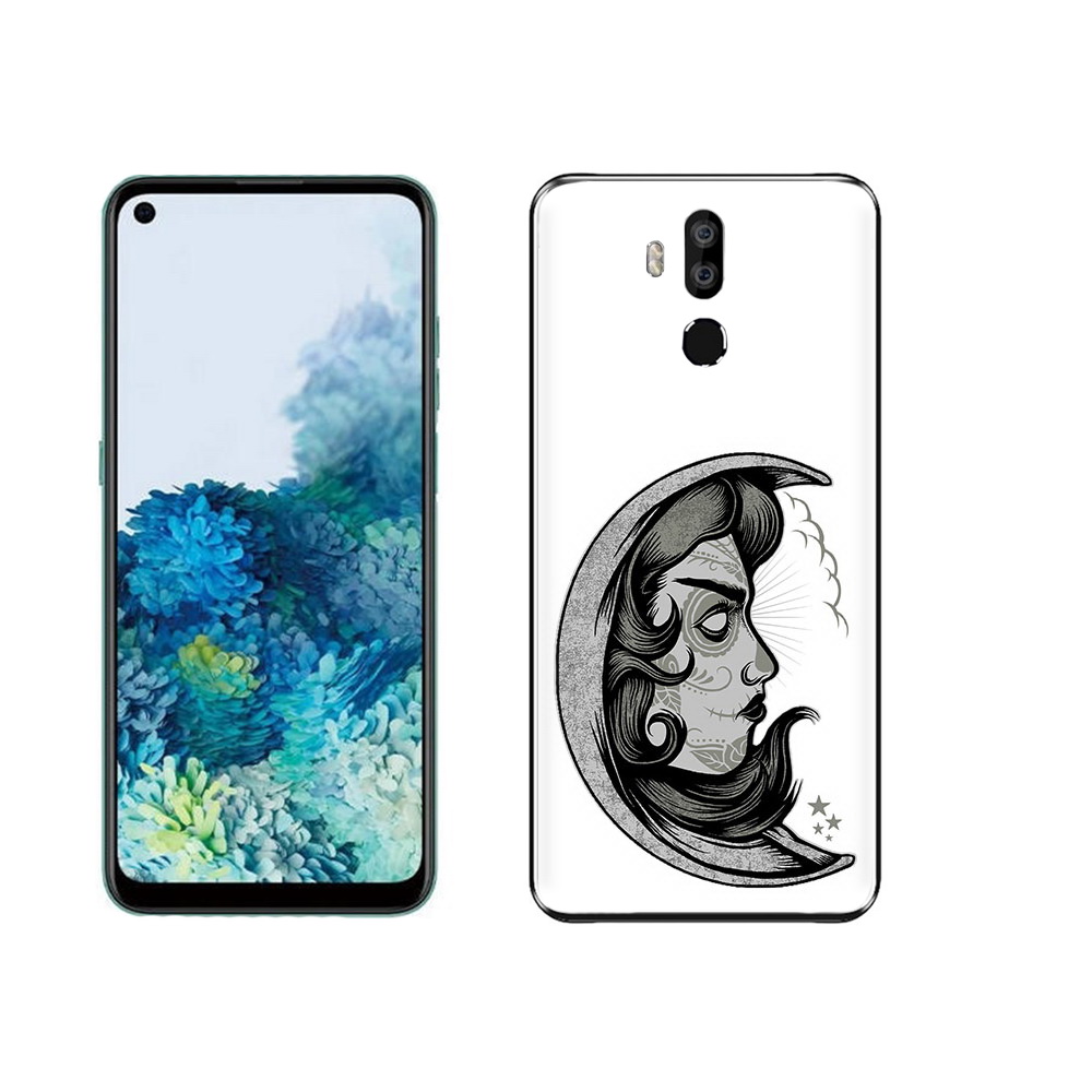 

Чехол MyPads Tocco для Oukitel K9 черно белая луна с лицом, Прозрачный, Tocco