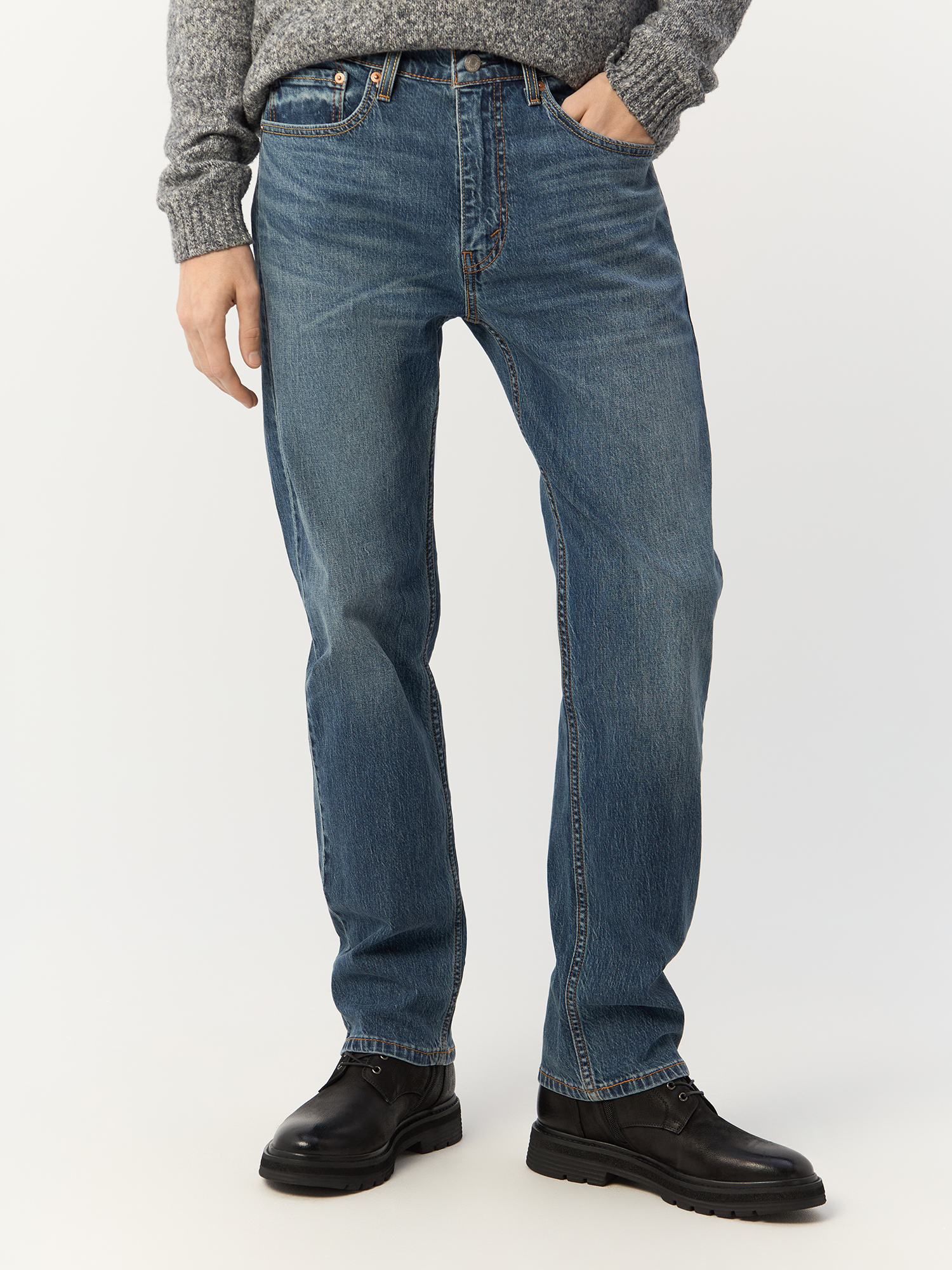 

Джинсы Levi's для мужчин, серо-голубые, размер W33-L32, 00505-2309, Синий, 00505-2309
