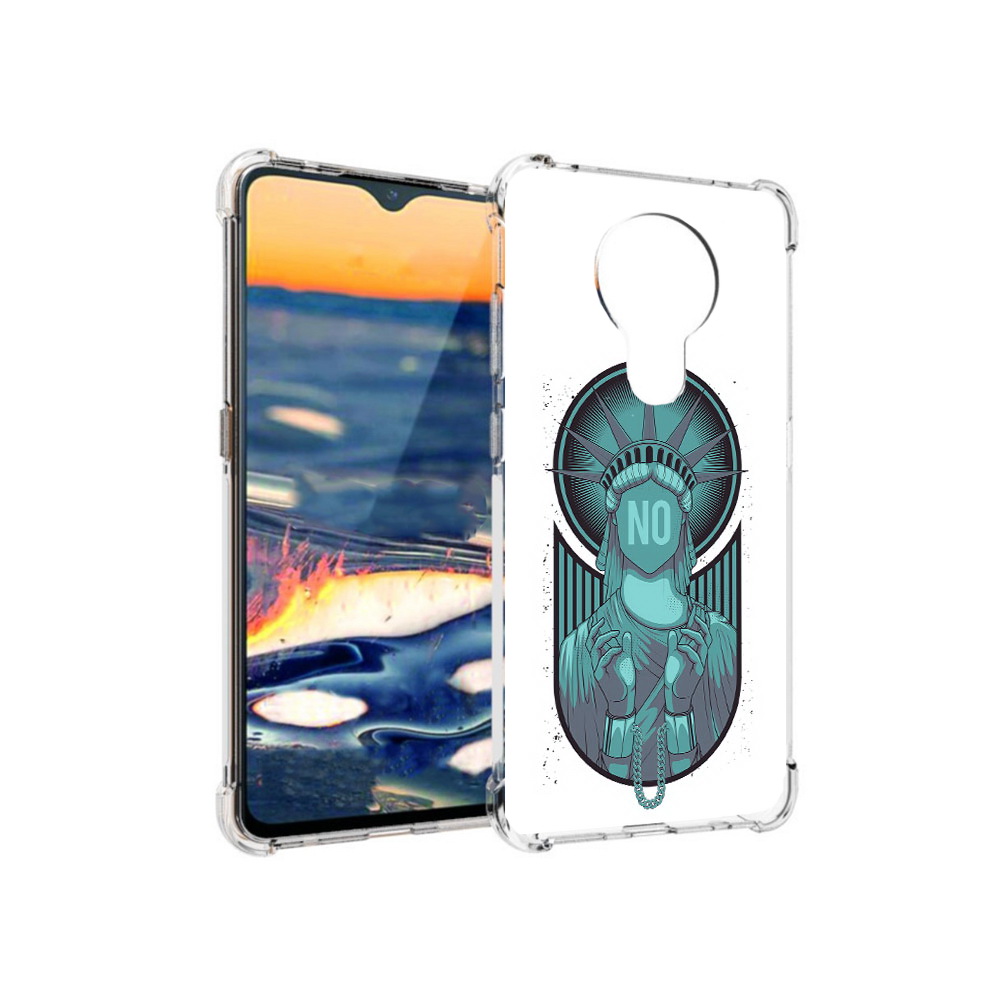 

Чехол MyPads Tocco для Nokia 5.3 статуя свободы зеленый (PT227052.106.623), Прозрачный, Tocco
