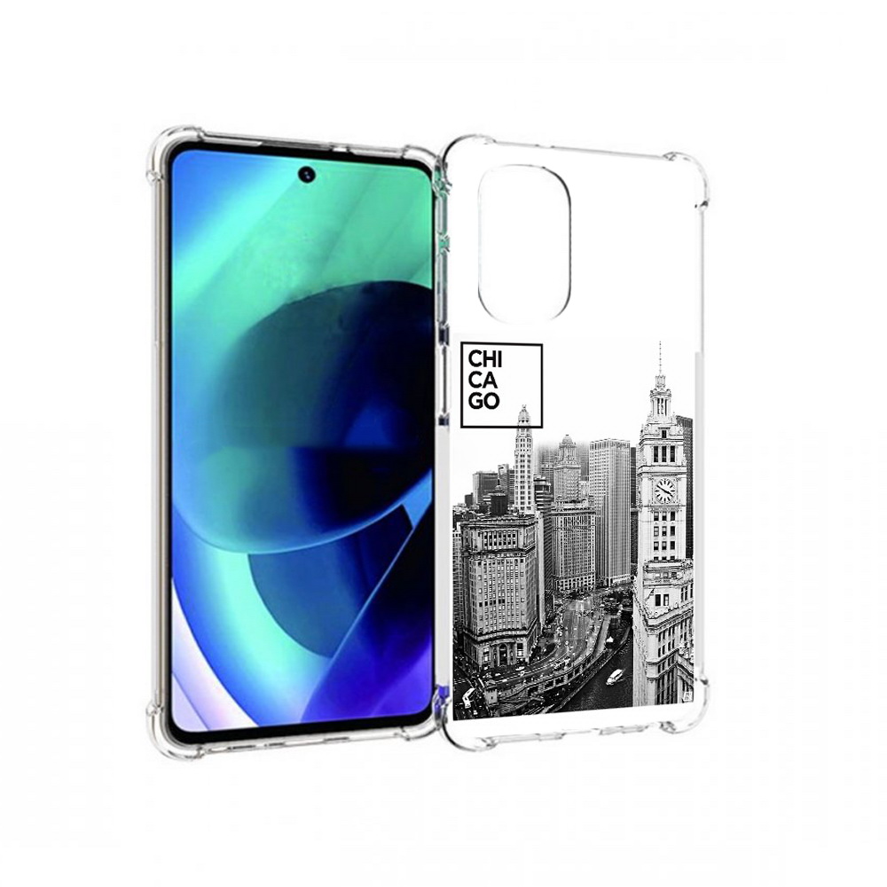 

Чехол MyPads Tocco для Motorola Moto G51 черно белый чикаго (PT227078.365.689), Прозрачный, Tocco