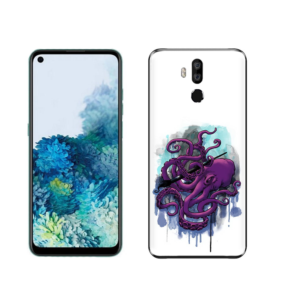 

Чехол MyPads Tocco для Oukitel K9 фиолетовый осьминог, Прозрачный, Tocco