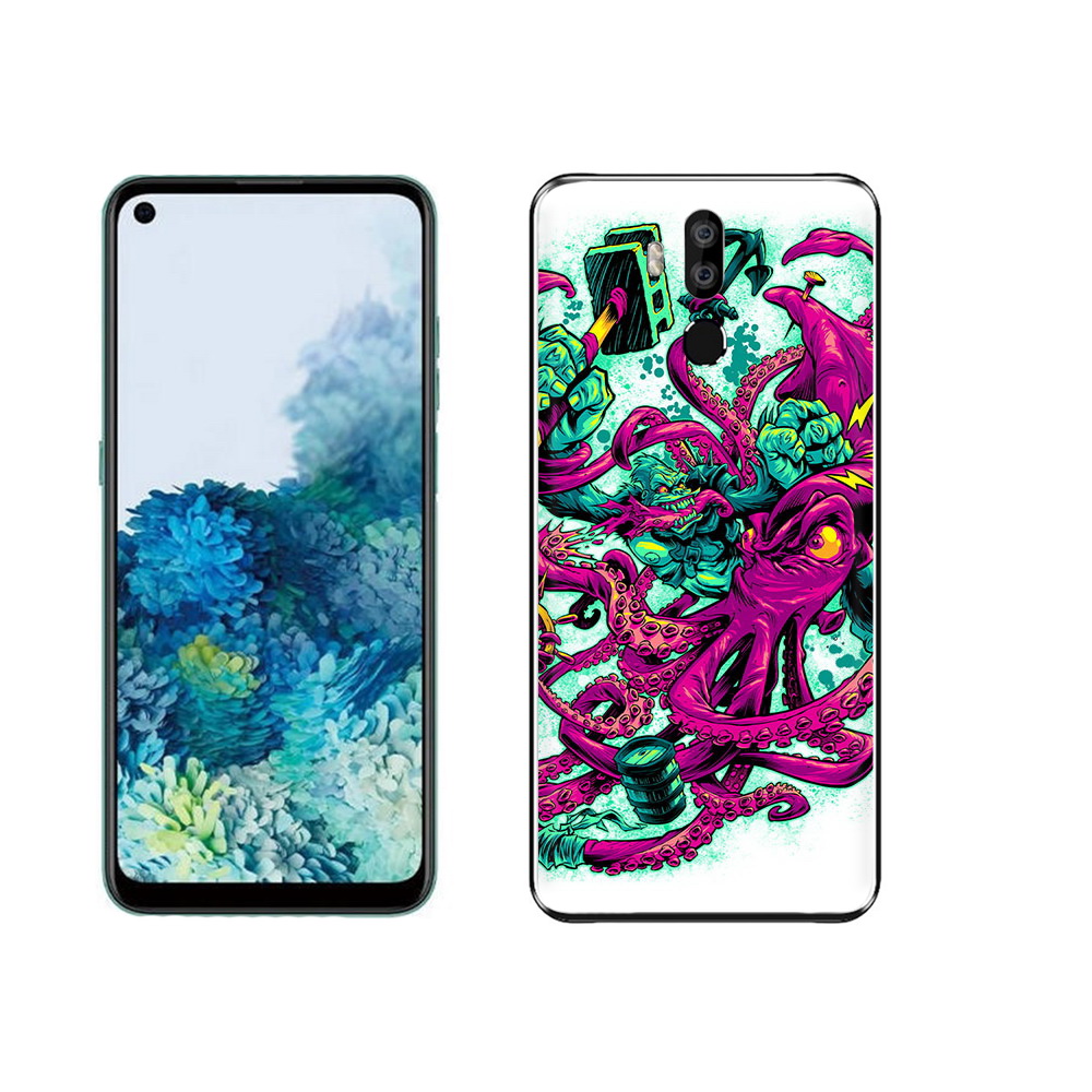 

Чехол MyPads Tocco для Oukitel K9 фиолетовый кракен, Прозрачный, Tocco