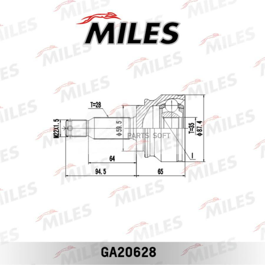 

Шрус Mitsubishi Lancer X/Outlander Xl/Psa 2.0-2.4 06- Нар. Miles GA20628