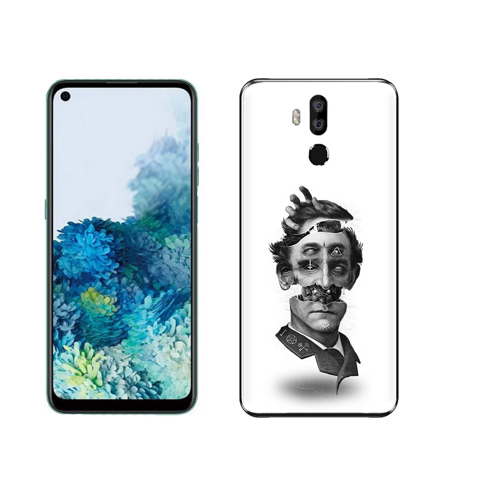 

Чехол MyPads Tocco для Oukitel K9 страшное лицо абстракция, Прозрачный, Tocco