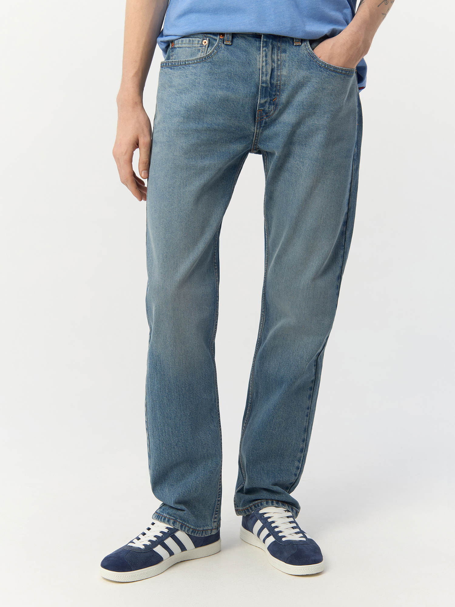 

Джинсы Levi's для мужчин, голубые, размер W34-L34, 00505-1456, Голубой, 00505-1456