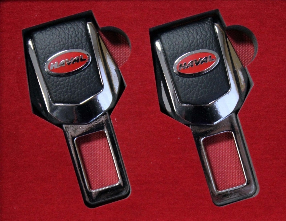 

Заглушка ремня безопасности Lion с логотипом HAVAL металл + кожа, Серый;черный