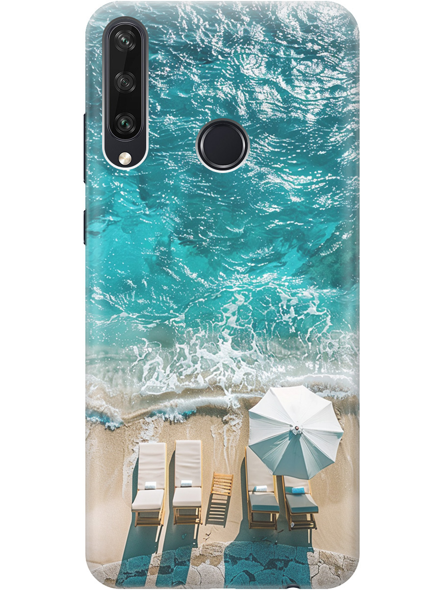 

Силиконовый чехол на Huawei Y6P с принтом "Лазурное море", Прозрачный;голубой;бежевый, 723101041
