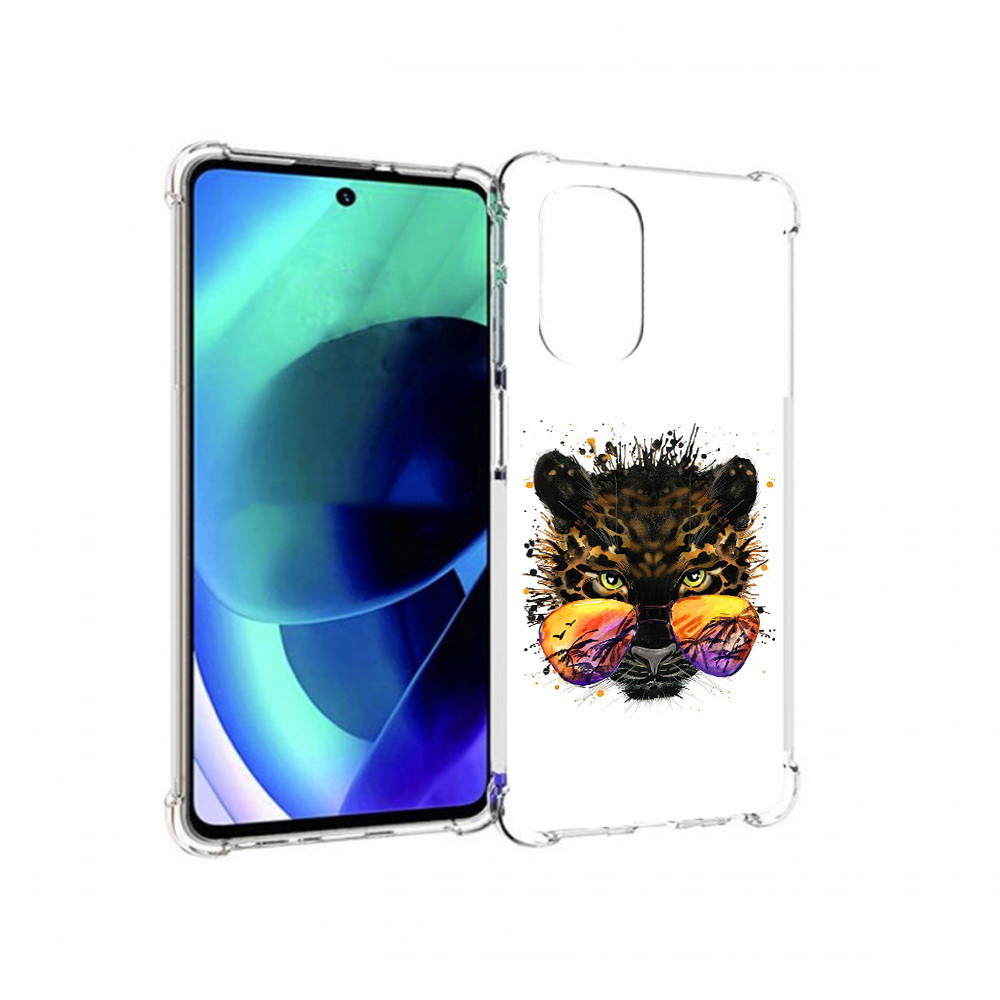 

Чехол MyPads Tocco для Motorola Moto G51 тропический леопард (PT227078.365.649), Прозрачный, Tocco