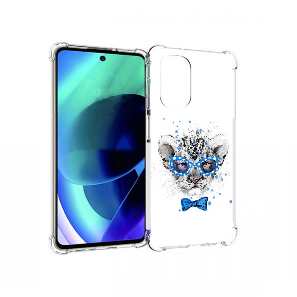 

Чехол MyPads Tocco для Motorola Moto G51 тигренок с бабочкой (PT227078.365.642), Прозрачный, Tocco