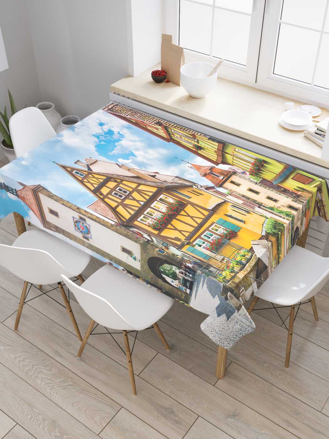 

Скатерть прямоугольная JoyArty "Архитектурный город" из сатена, 120x145 см, Белый, Архитектурный город