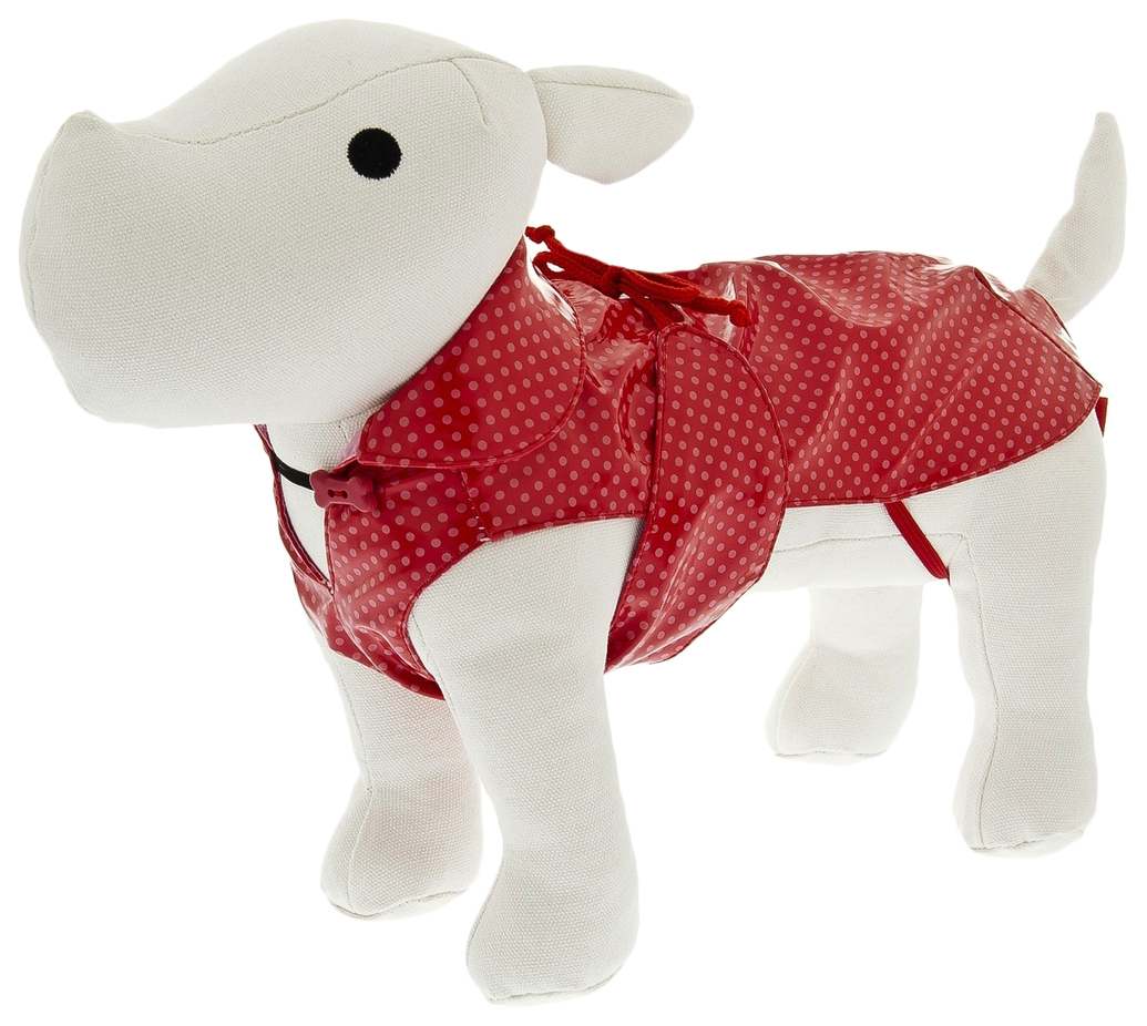 фото Дождевик для собак ferribiella одежда винил, унисекс, красный, 27, длина спины 27 см
