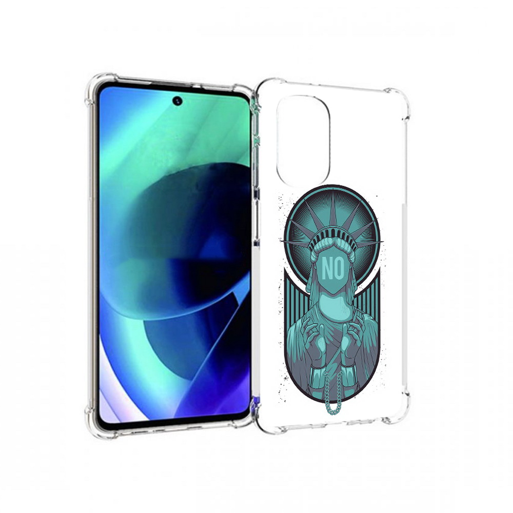 

Чехол MyPads Tocco для Motorola Moto G51 статуя свободы зеленый (PT227078.365.623), Прозрачный, Tocco