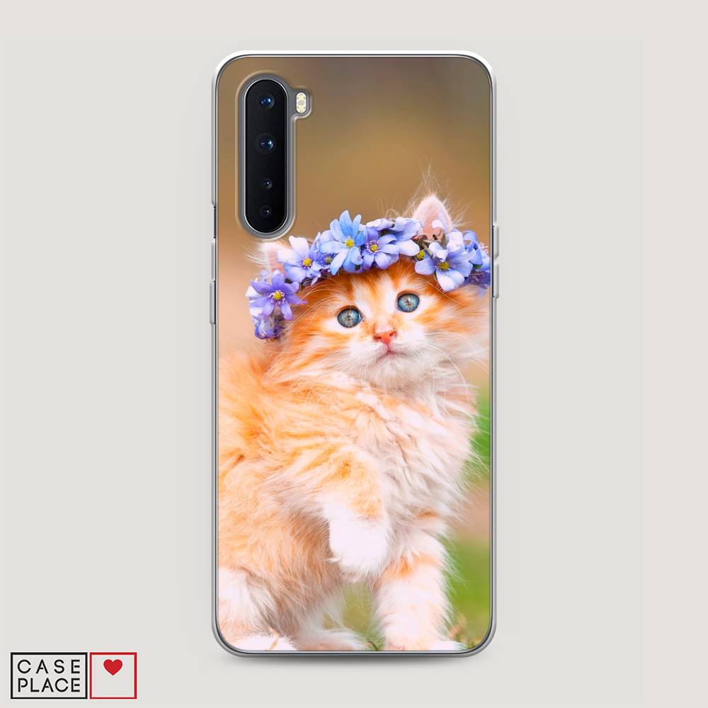 

Чехол Awog на OnePlus Nord / ВанПлас Nord "Рыжий кот в венке", Коричневый;синий, 151350-1
