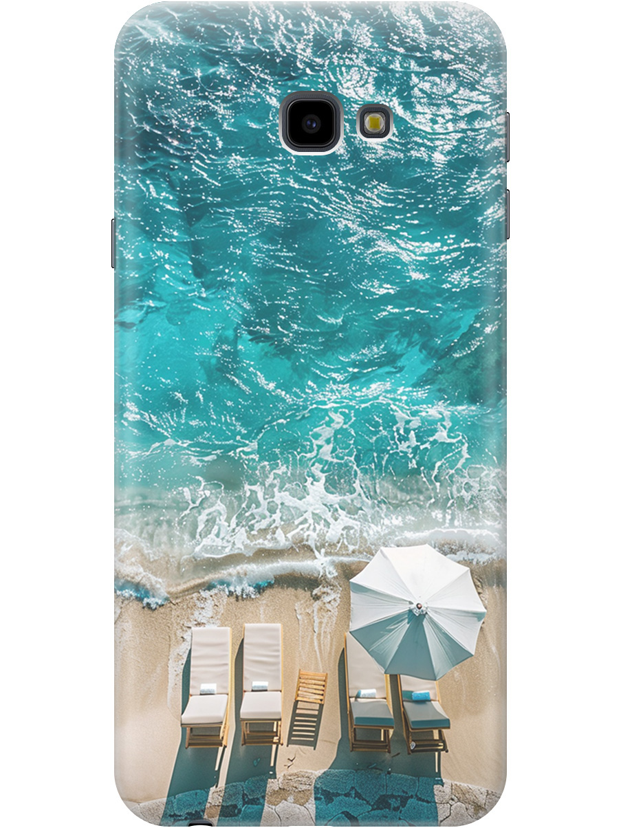 

Силиконовый чехол на Samsung Galaxy J4+ с принтом "Лазурное море", Прозрачный;голубой;бежевый, 719355741