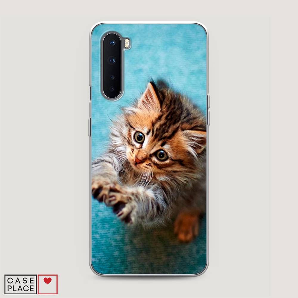 

Чехол Awog на OnePlus Nord / ВанПлас Nord "Котенок просит есть", Голубой;коричневый;белый, 151350-2