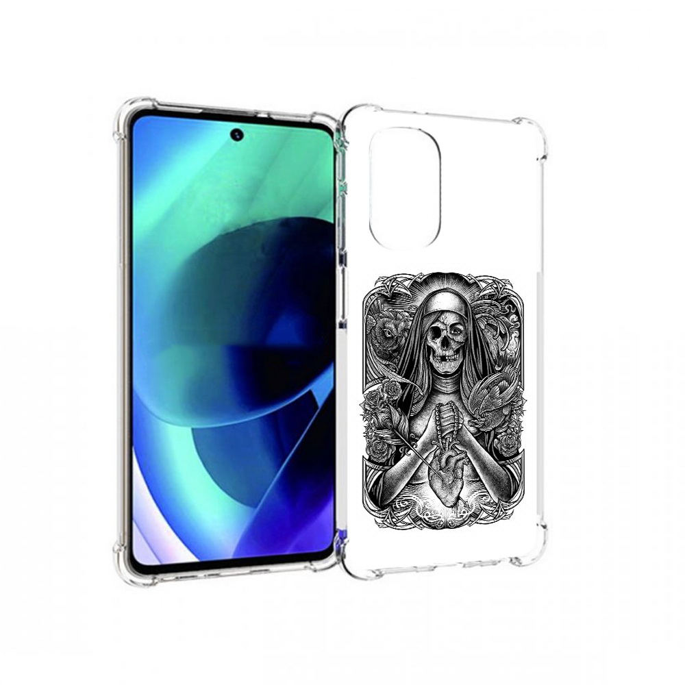 

Чехол MyPads Tocco для Motorola Moto G51 скелет с сердцем (PT227078.365.603), Прозрачный, Tocco