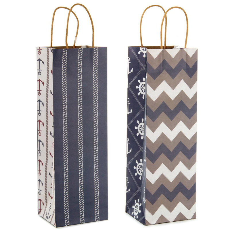 

Пакет подарочный Veld Co. под бутылки 12х36х10 см крафт 108529, Разноцветный