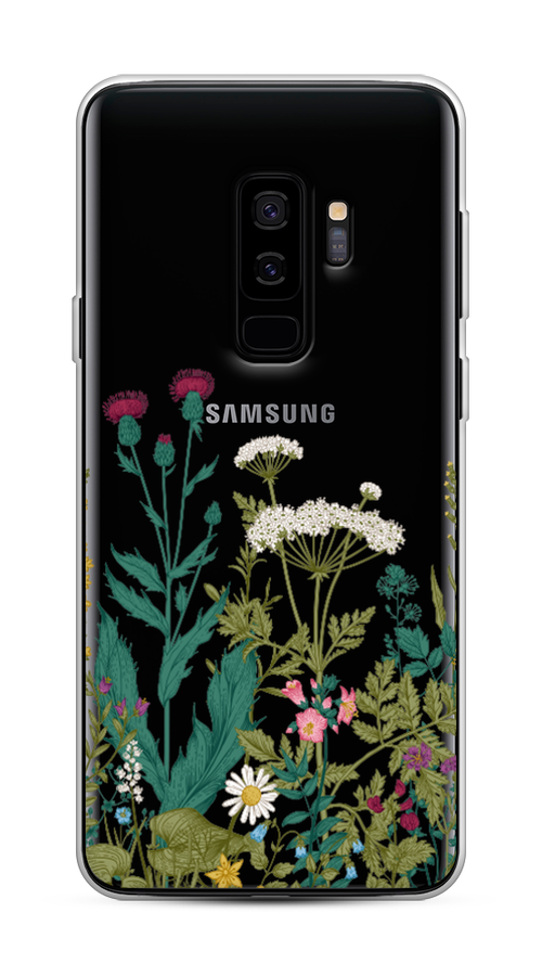 

Чехол на Samsung Galaxy S9 Plus "Дикие полевые цветы", Зеленый;розовый;белый, 25850-2