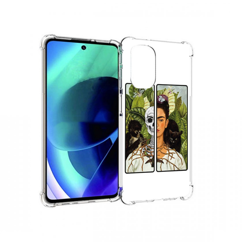 

Чехол MyPads Tocco для Motorola Moto G51 сдвоенная картинка девушка скелет, Прозрачный, Tocco