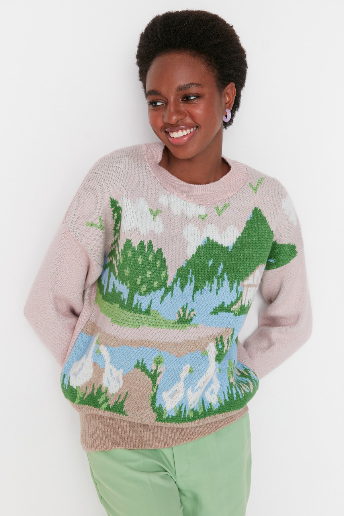 

Джемпер женский Trendyol TWOAW22KZ0081 розовый M, TWOAW22KZ0081