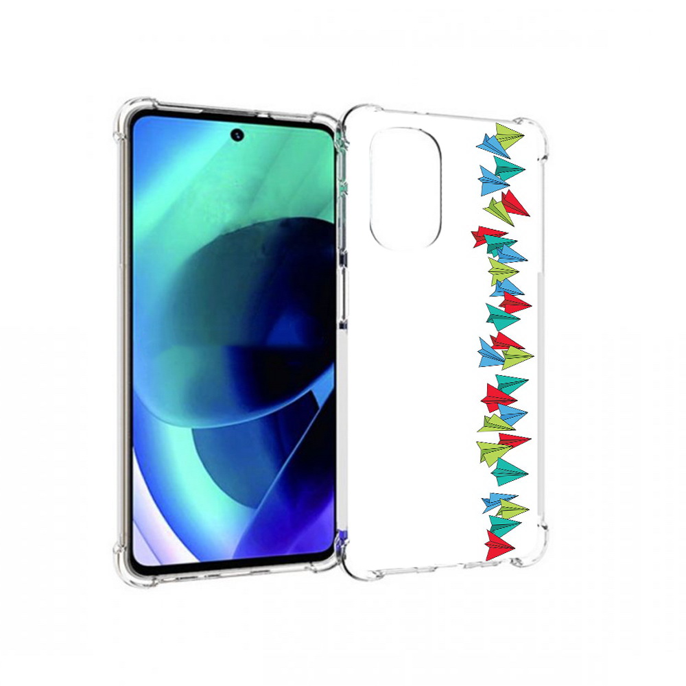 

Чехол MyPads Tocco для Motorola Moto G51 самолетики из листочков (PT227078.365.593), Прозрачный, Tocco