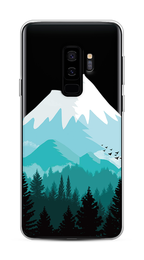 

Чехол на Samsung Galaxy S9 Plus "Синяя снежная гора", Белый;голубой, 25850-2