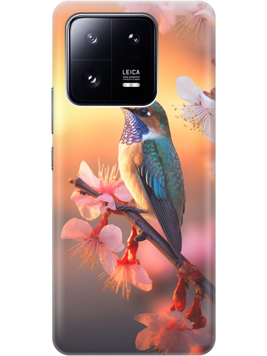 

Силиконовый чехол на Xiaomi 13 Pro с рисунком "Птичка и закат", Желтый;красный, 20000268