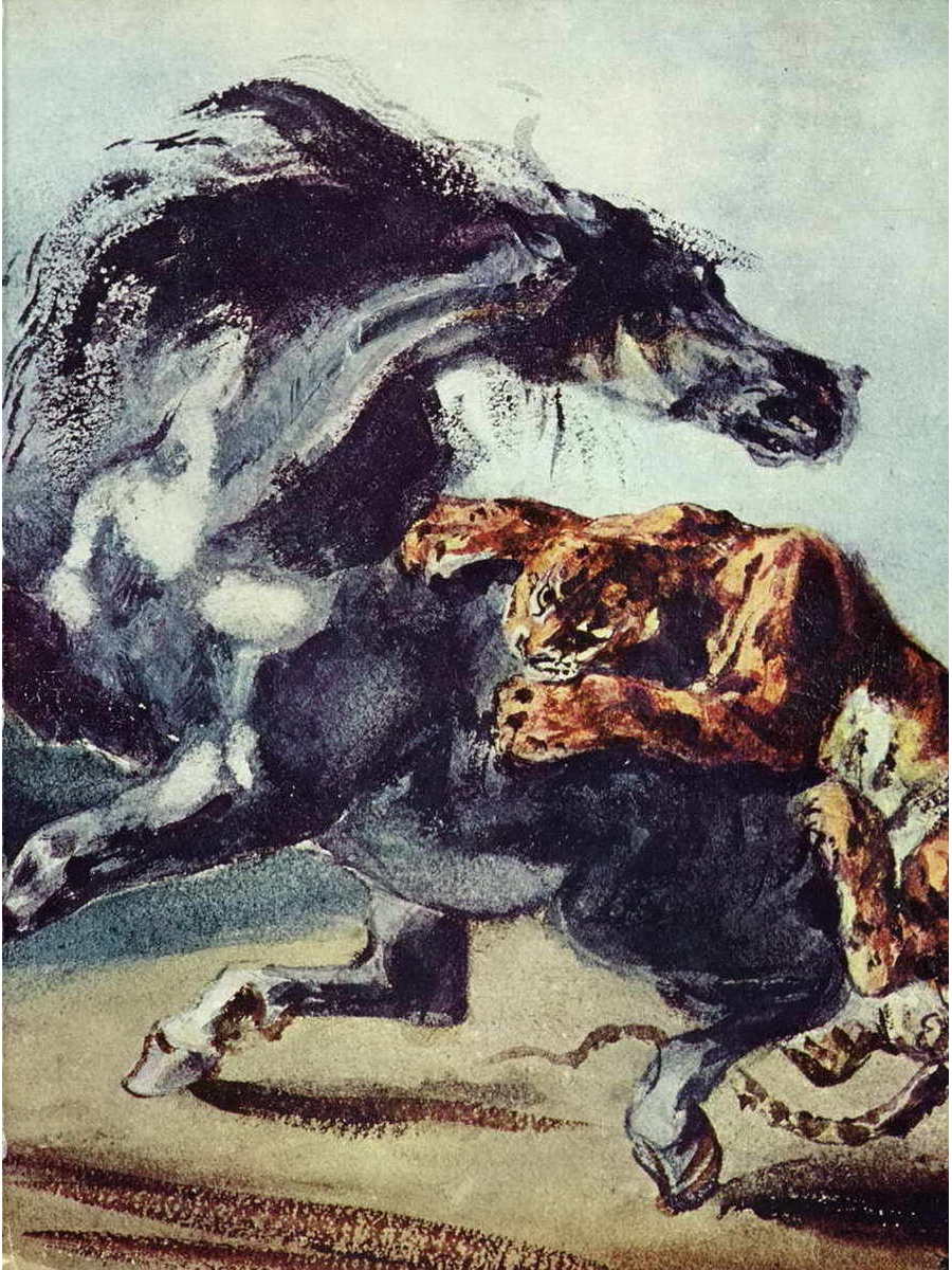 

Постер DRABS A3 Делакруа Эжен 1798 - 1863 Тигр напавший на лошадь