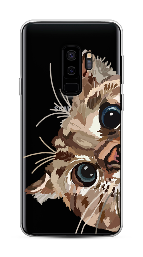 

Чехол на Samsung Galaxy S9 Plus "Любопытный кот", Коричневый;синий;черный, 25850-1