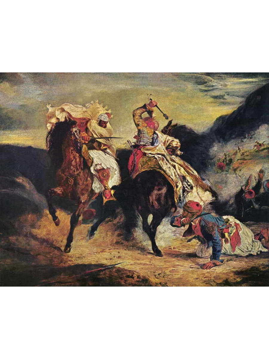 

Постер DRABS A3 Делакруа Эжен 1798 - 1863 Поединок гяура с пашой