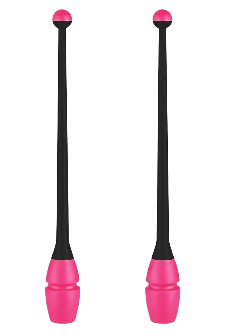 Булавы для гимнастики INDIGO IN017 36 см, черный/розовый