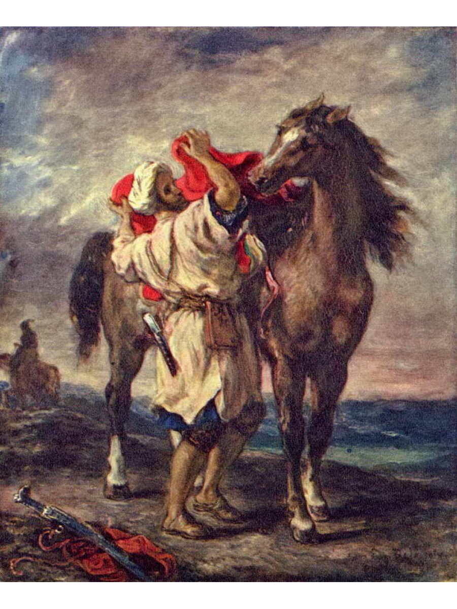 

Постер DRABS A3 Делакруа Эжен 1798 - 1863 Марокканец седлающий коня