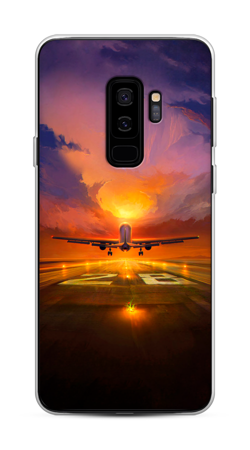 

Чехол на Samsung Galaxy S9 Plus "Самолет на посадке", Оранжевый;синий, 25850-6