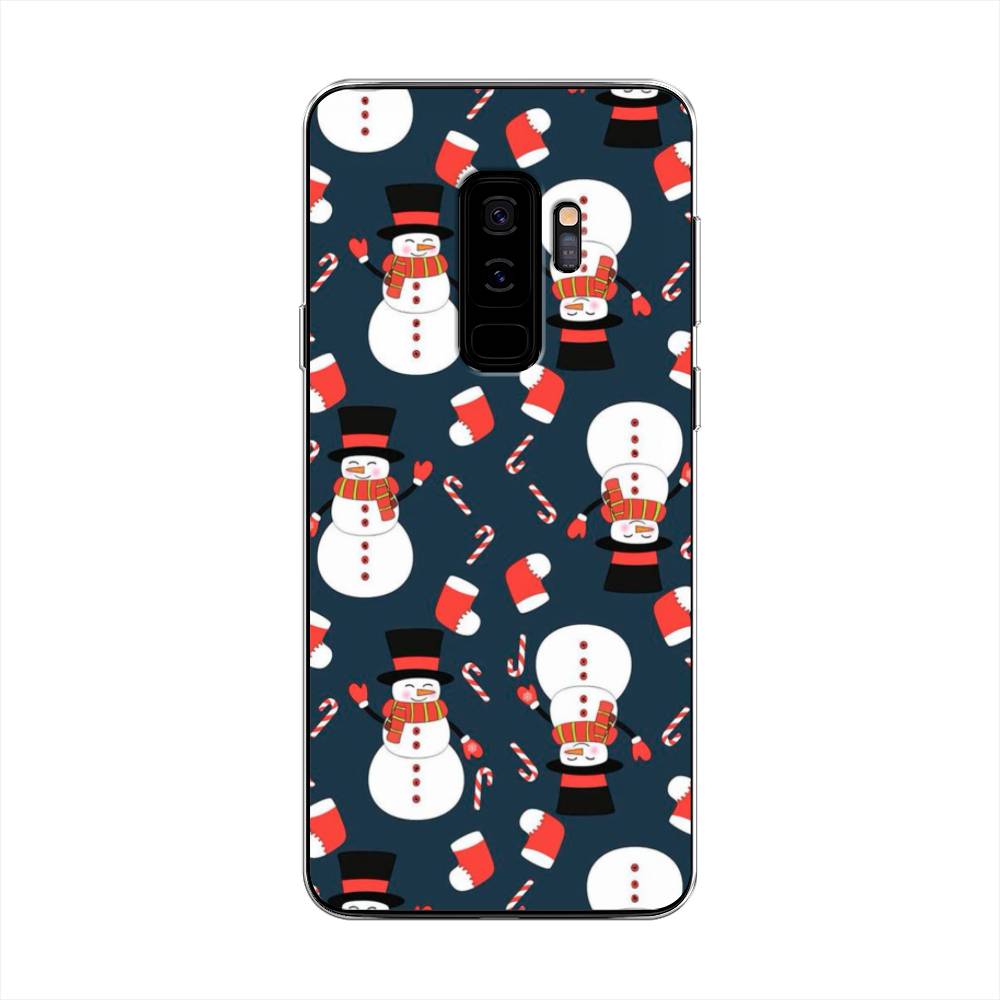 

Чехол на Samsung Galaxy S9 Plus "Синие снеговики", Синий;белый;красный, 25850-5