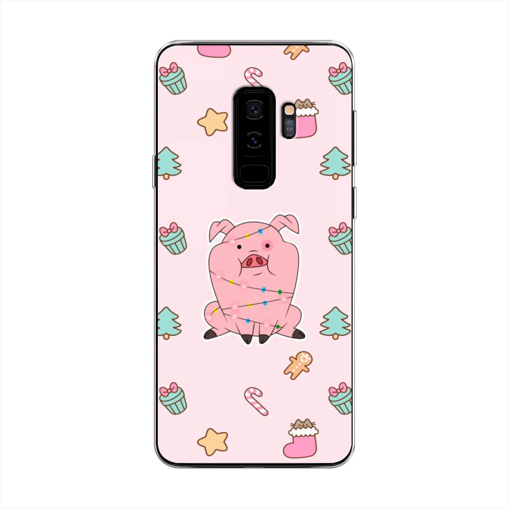 

Чехол на Samsung Galaxy S9 Plus "Розовая свинка", Розовый;зеленый, 25850-5